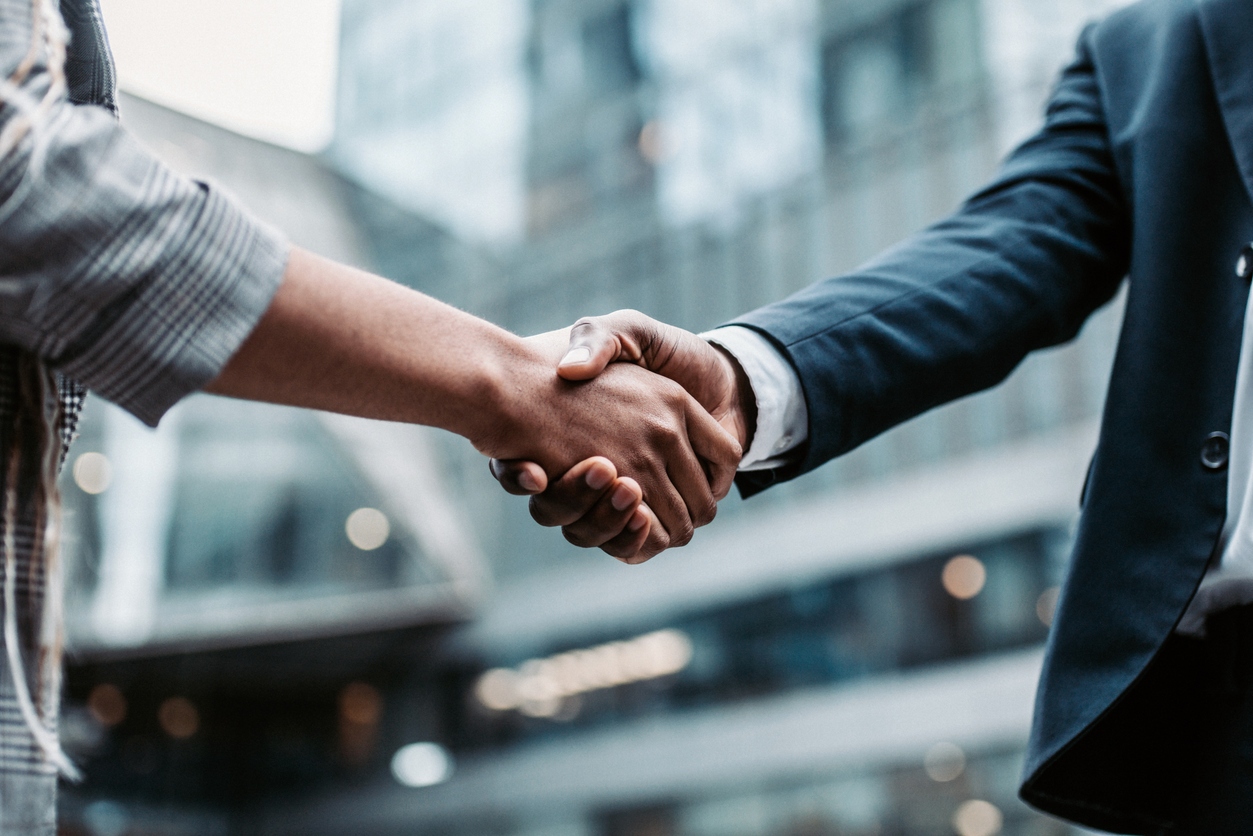 Two men shaking hands