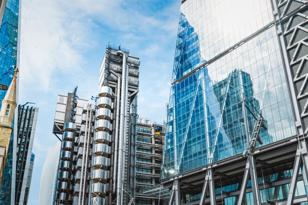 City of London double exposed architecture