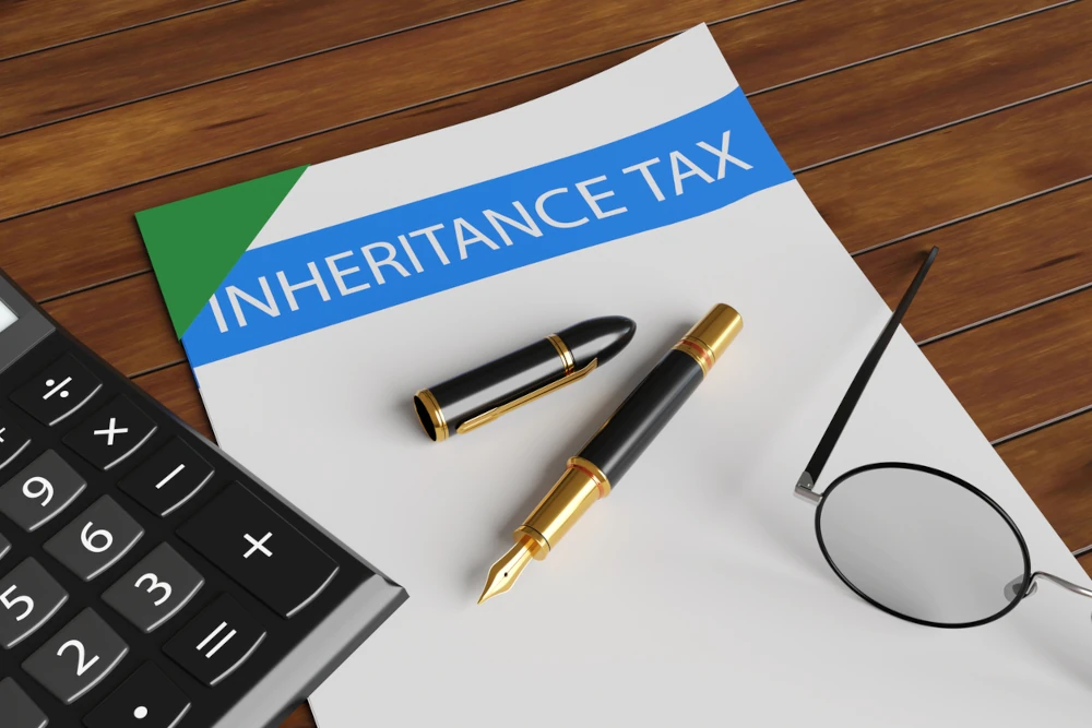 Pen placed on paper that says inheritance tax