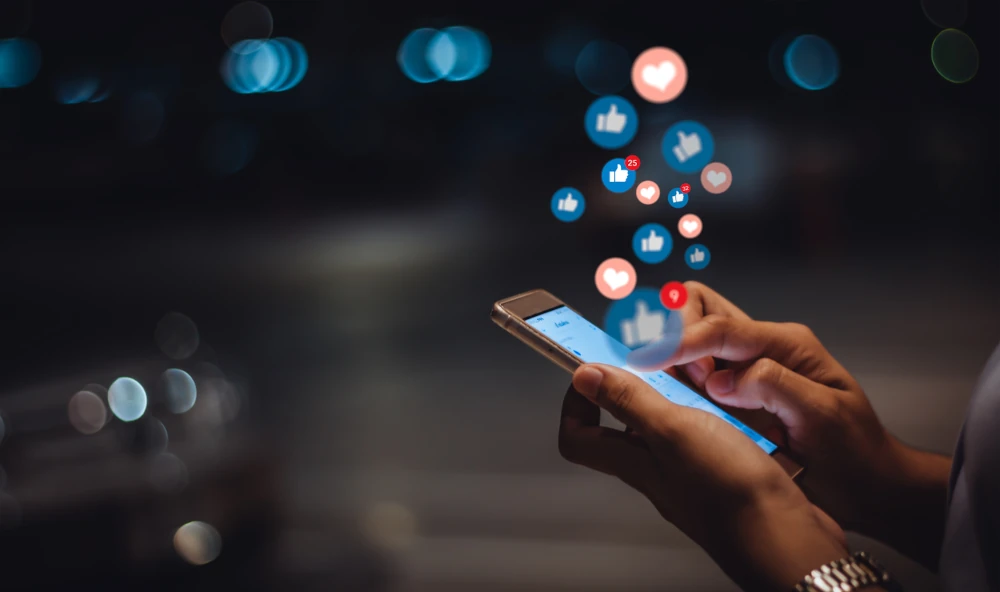 mobile phone with icons